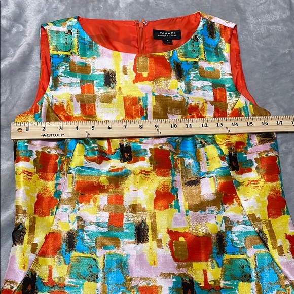 NWOT Tahari ASL Abstract Print Dress Sheath Dress Sz 2 - Picture 4 of 11
